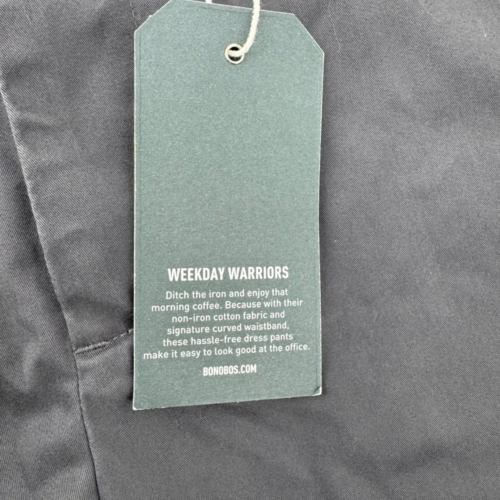 Bonobos Weekday Warriors Grey Straight Leg Non-Iron Dress Pants 30x32 NEW